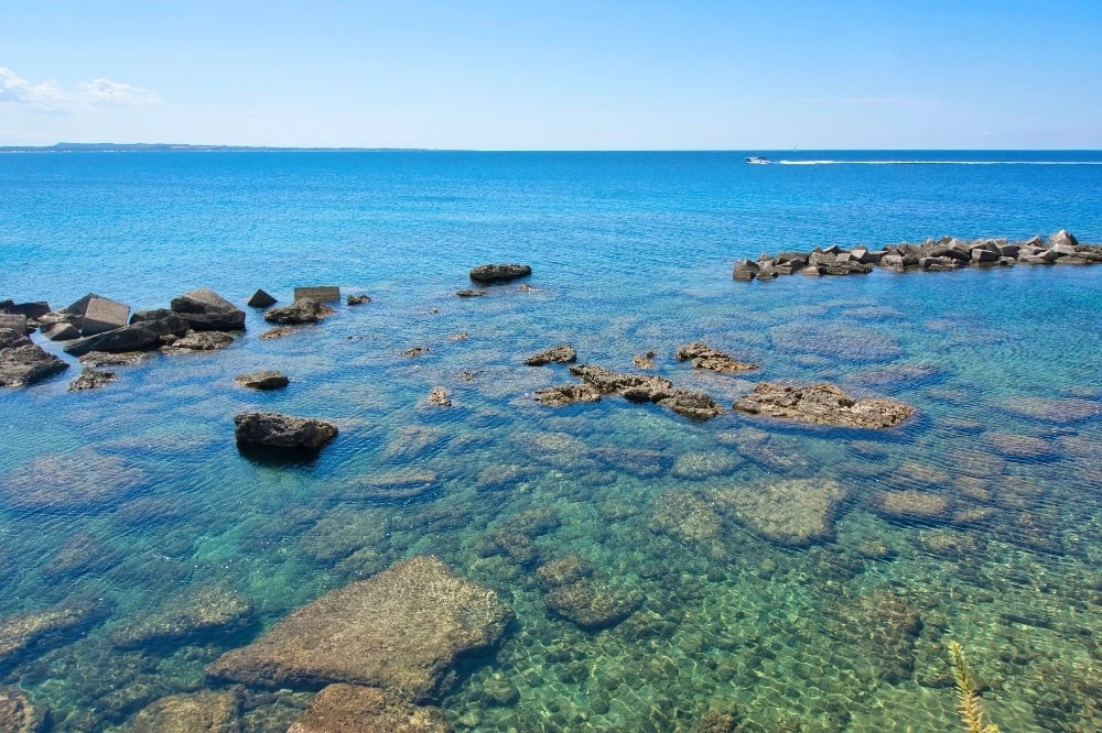 Crystal-clear sea at Baia Verde, Gallipoli