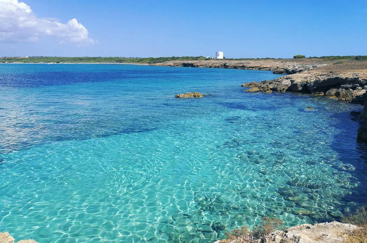 Crystal-clear waters of Salento near Baia Verde